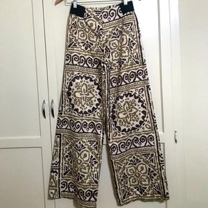 Vintage patterned flare pants